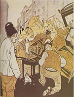 Tegning av Ragnvald Blix i Exlex 1919